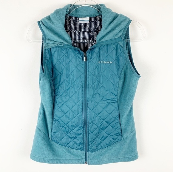 Columbia warmer days teal quilt&Fleece vest size M - Picture 2 of 7